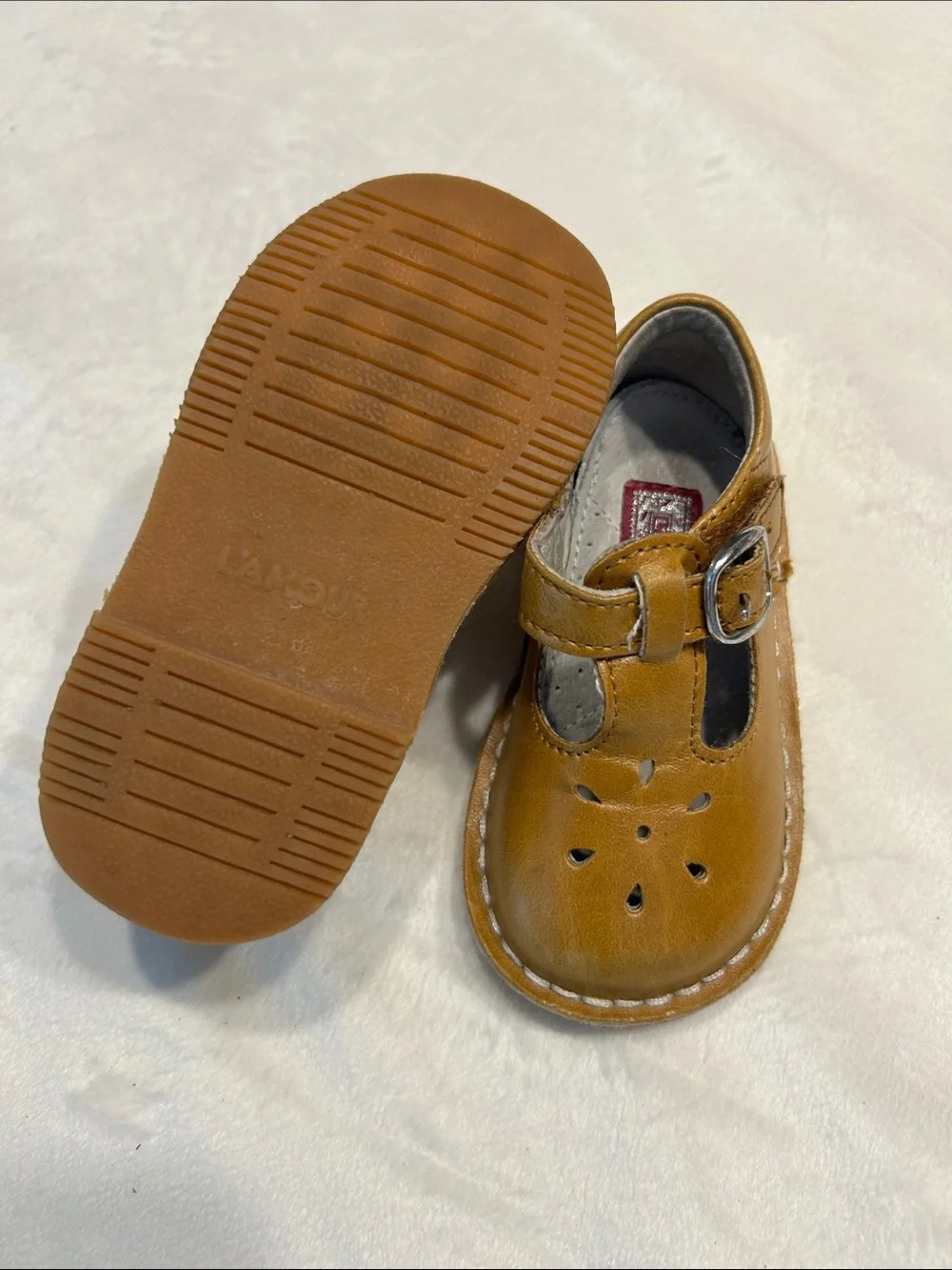 L'Amour Tan/Tobacco Leather Mary Jane Shoes